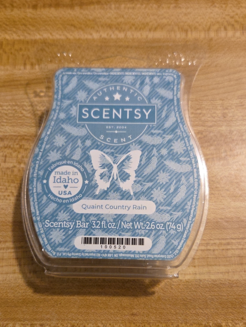 Scentsy Quaint Country Rain Wax Bar - Light Blue
